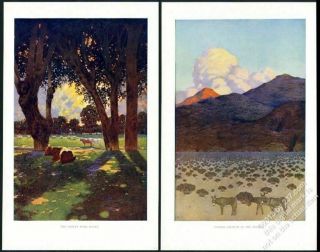 1902 Maxfield Parrish The Desert With Water And Formal Growth Vintage Print