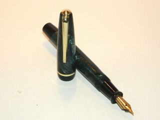 Vintage Fountain Pen Celluloid Snake Skin Made In Italy 1940 