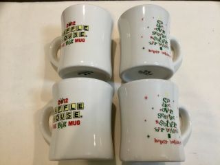 Set Of 4 Waffle House 16oz.  Big Mug 2012 Christmas Holiday Coffee Tuxton Ceramic