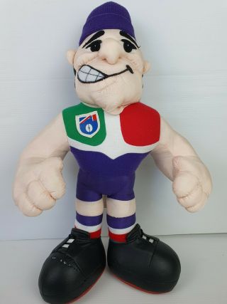 Vintage 1980s Fremantle Dockers Vfl Afl Football Plush Mascot Toy 36cm