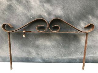 Vintage Wrought Iron Sign Bracket With Scrolls