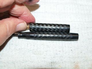 Sheaffer black chased hard rubber vest pocket fountain pen (602) 3