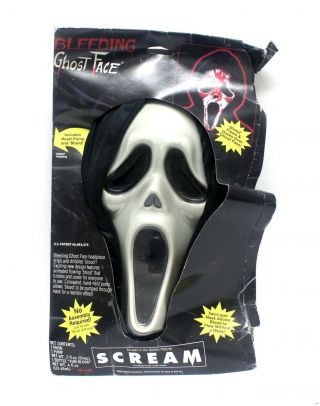 Vintage 1997 Scream Ghost Face Bleeding Halloween Mask Horror Cosplay