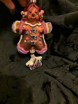 Christopher Radko Vintage Ornaments Gingerbread Girl With Dangling Star Cookie