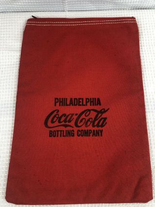 Vintage Coca Cola Bottling Co Philadelphia Bank Bag Money Bag Coca Cola Philly