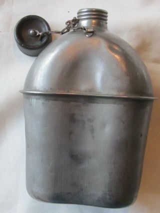 Ww2 1944 Us Military Army Marines Canteen W/ Cap & Chain - By S.  M.  Co.