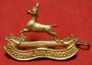 Wwii Royal Canadian Dragoons Cap Badge - 1 7/8” X 1 3/8” -