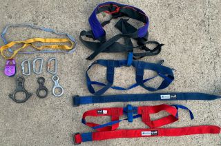 Vintage Climbing Gear,  Harnesses,  Pulley,  Descenders,  Carabiners,  Ascender