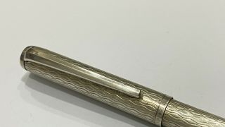 Gorgeous Unbranded Ballpoint Pen,  Fish Scale Pattern,  800 Silver,  Fine