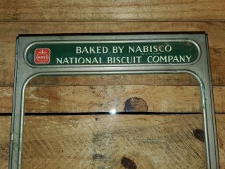 Vintage National Biscuit Company / Nabisco Display Case Tin & Glass Lid / Cover 2
