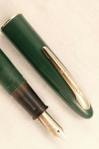 Vintage 1950s Green Sheaffer Craftsman Touchdown Filler Fountain Pen Restored