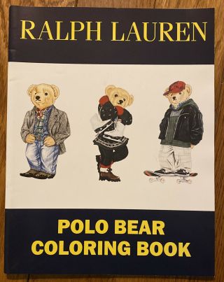 Rare Ralph Lauren Polo Bear Coloring Book Polo Sport Supreme Palace