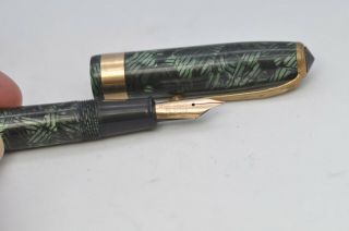 Lovely Rare Vintage Conway Stewart No 27 Fountain Pen - Green Hatched -