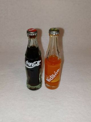 Mini Glass Bottles Coca Cola Usa And Rare Victoria Orange From Mexico Miniatures