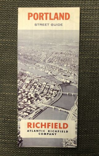 Vintage Gasoline Station Street Guide Map - Richfield - Portland