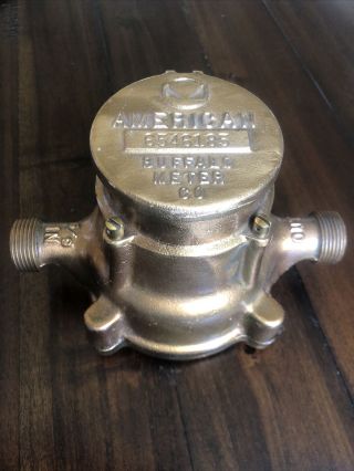 Vintage Brass Water Meter American Buffalo Meter Co 5/8