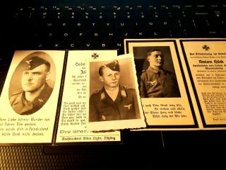 Ww Ll German Death Card Luftwaffe Pilots