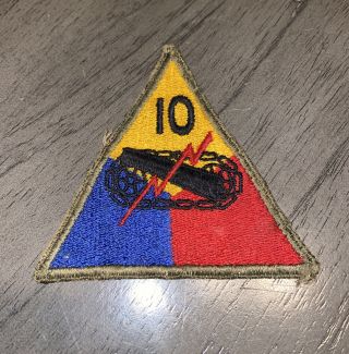Vintage World War Ii Us 10th Armored Division Patch Vtg Authentic Collect