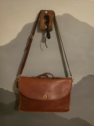 Vintage Brown Leather Briefcase Satchel Laptop Bag