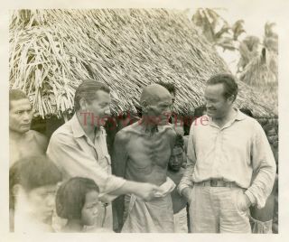 Wwii Photo - Actor /comedian Jerry Colonna & Bob Hope W/ Natives - Uso Show