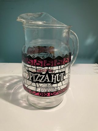 Vintage Pizza Hut,  Coca Cola Stained/tiffany/style Glass Serving Pitcher Rare