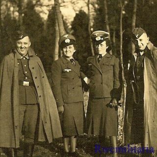 Rare Wehrmacht Female Helferin Blitzmädel Girls W/ Soldiers In Woods