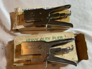 2 Vintage Isaberg Made In Sweden Heavy Duty Stapling Pliers Rapid 31 Salco P 694