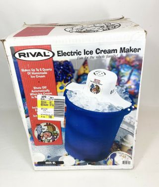 Vintage Rival Ice Cream Frozen Yogurt Freezer 6 Qt Maker 8605 With Box