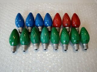 15 Ge C - 9 C9 Swirl Flame Christmas Bulbs Ge Round Logo Rare