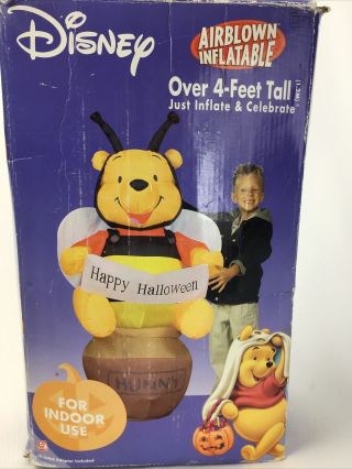 Gemmy Winnie Pooh Inflatable Disney Happy Halloween In A Honey Pot Indoor Hunny