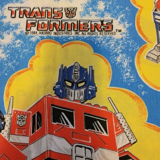 Vtg 1984 Hasbrotransformers Twin Bed Set Fitted,  Flat Sheet,  Pillowcase 3pc Set