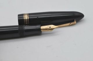 Rare Vintage Mabie Todd Swan Leverless 4261 Torpedo Fountain Pen Black 14ct Nib