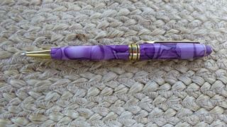 Mont - Blanc Purple Marble Design Ballpoint Writing Pen Made In Germany Swirl