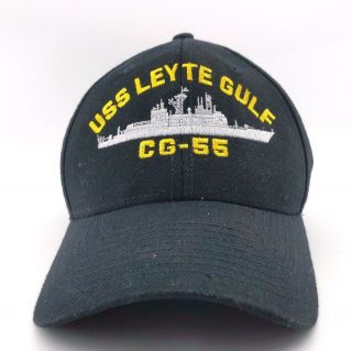 Uss Leyte Gulf Cg - 55 Baseball Hat Cap Lid Hook And Loop Black Destroyer