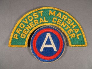 Wwii U.  S.  Army Provost Marshal General Center Tab & 3rd Army Shoulder Patch