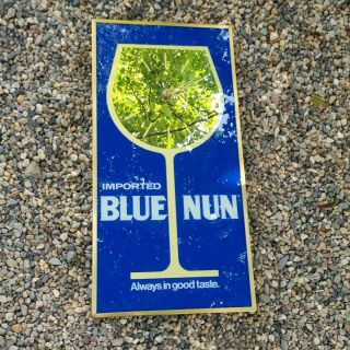 Blue Nun Wine Vintage Bar Clock Advertisement Piece Mirrored Rare