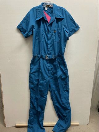 Vintage Leisuralls Blue Jumpsuit Coveralls L Vintage A0058