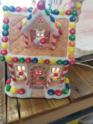 Kurt Adler M&m’s Gingerbread House Porcelain Lighted Christmas Village