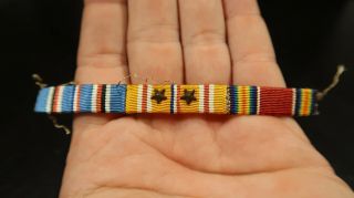 Wwii Us Army 3 Place Ribbon Bar Victory Asia Pacific American Campaign Flat