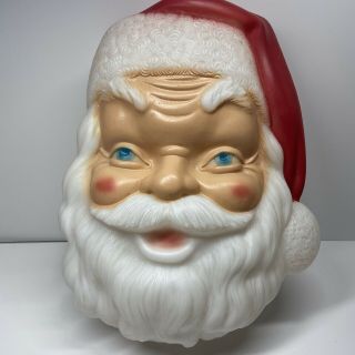 Vintage General Foam Wall Santa Head Face Blow Mold Christmas Decoration 17”