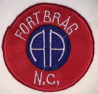 Vintage 82nd Airborne Fort Bragg,  Nc Red Aa Military Patch