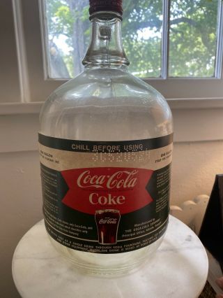 1 One Gallon Coke Coca Cola Glass Syrup For Fountain Use Bottle Clear Glass