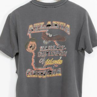 Vintage T Shirt 90s L - Harley Davidson Atlanta Distressed Faded Single Stitch 2