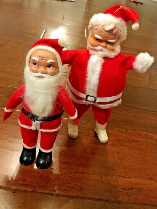 Euc Boutique Antique Vintage Set Of 2 Santa Claus Japan And ? 13 10 Inches
