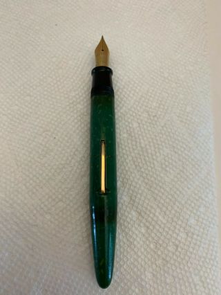 W.  A.  Sheaffer Lever Fill Oversize Fountain Pen Dark Jade Green Made In Usa