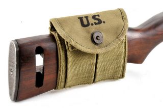 Lt.  Od Green.  30 M1 Carbine Buttstock Type Pouch Marked Jt&l 1943