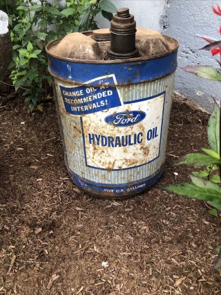 1950s Ford Hydraulic Oil 5 Gallon Can