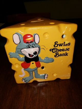 Vintage Chuck E Cheese Pizza Time Theater Swiss Cheese Bank