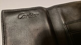 CARTIER Soft Leather Pen Holder Black,  Fold Over Organizer,  Pouch,  3 