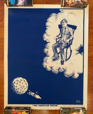 Vintage 1960s Jfk John F Kennedy The American Dream Poster Space Program